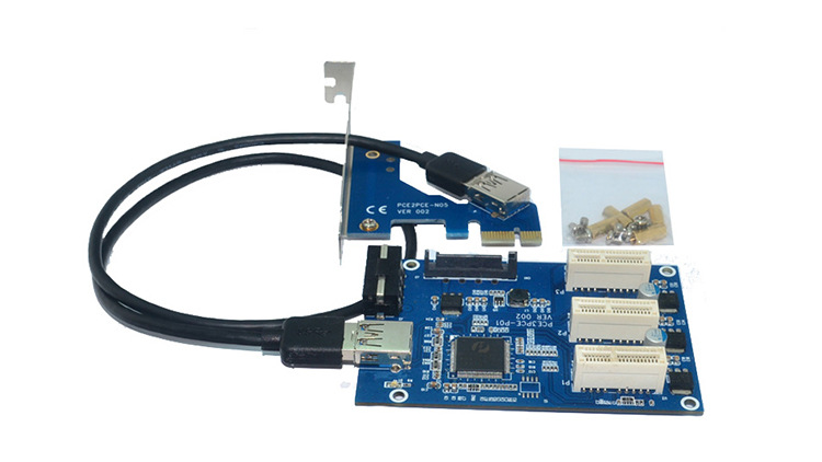 PCIe x1 to 3 X PCIe x1 Riser Card - Supergold Corporation Limited