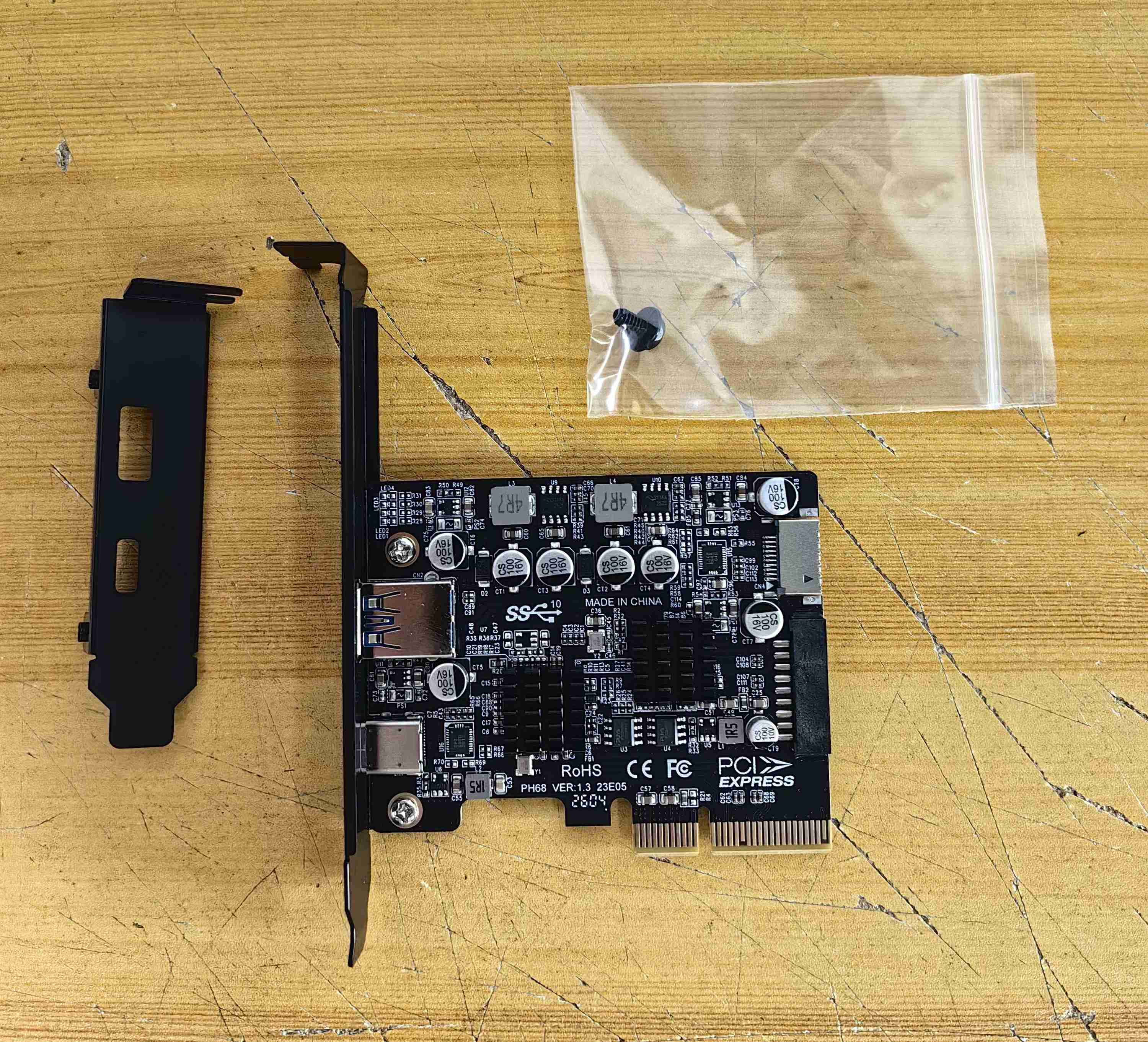 PCIe to USB 3.2 10Gbps A+C & Front Type E Port+20pin Card - Supergold Corporation Limited