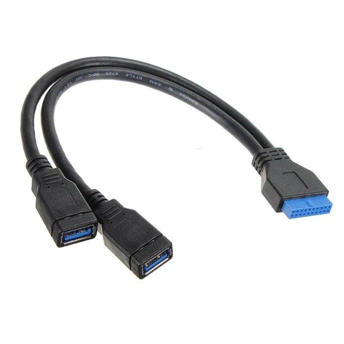 20 Pin Header to Dual USB3.0 Female Cable 50cm - Supergold Corporation Limited