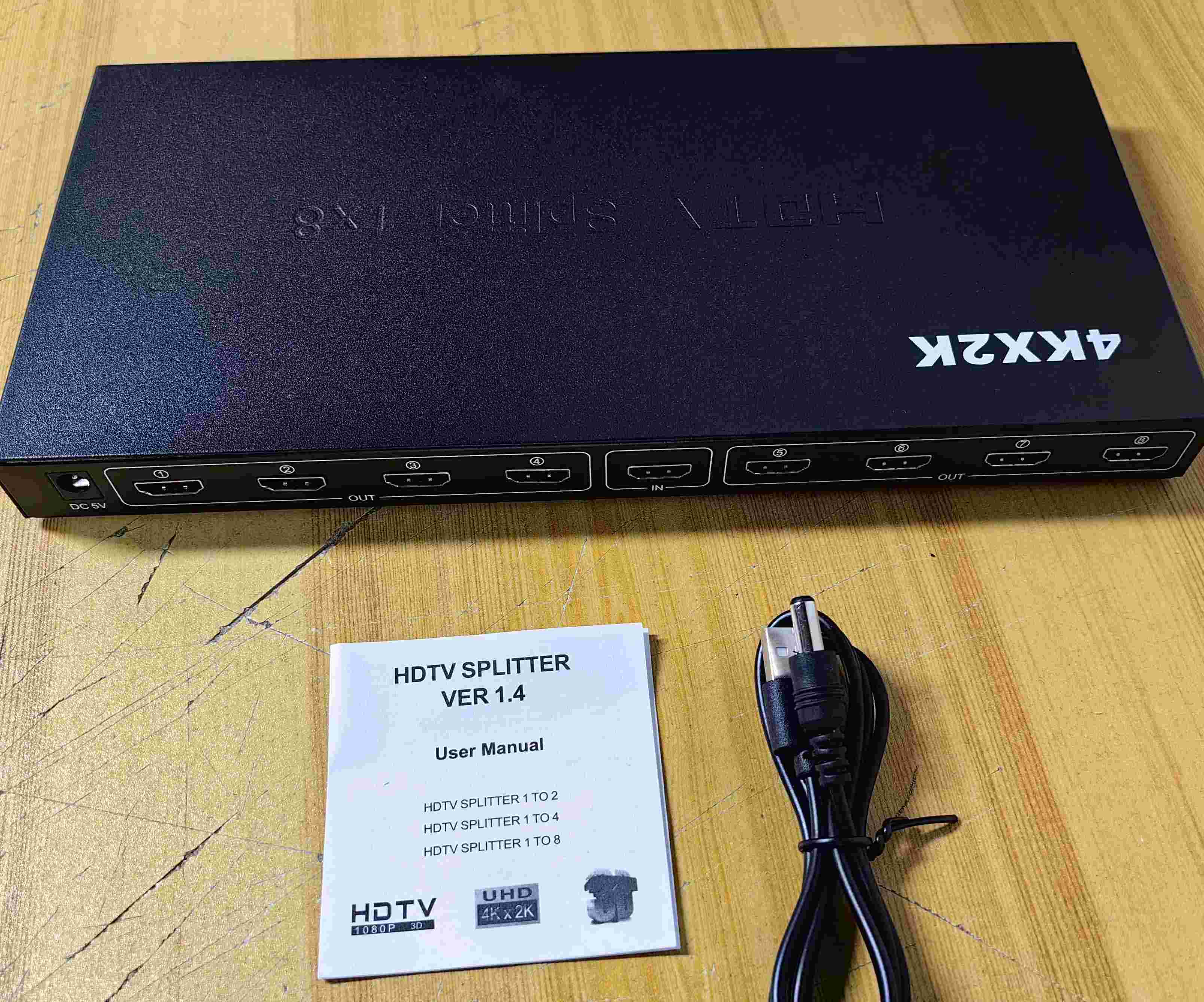 5V/1A 4Kx2K 1-in-8-out HDTV splitter - Supergold Corporation Limited