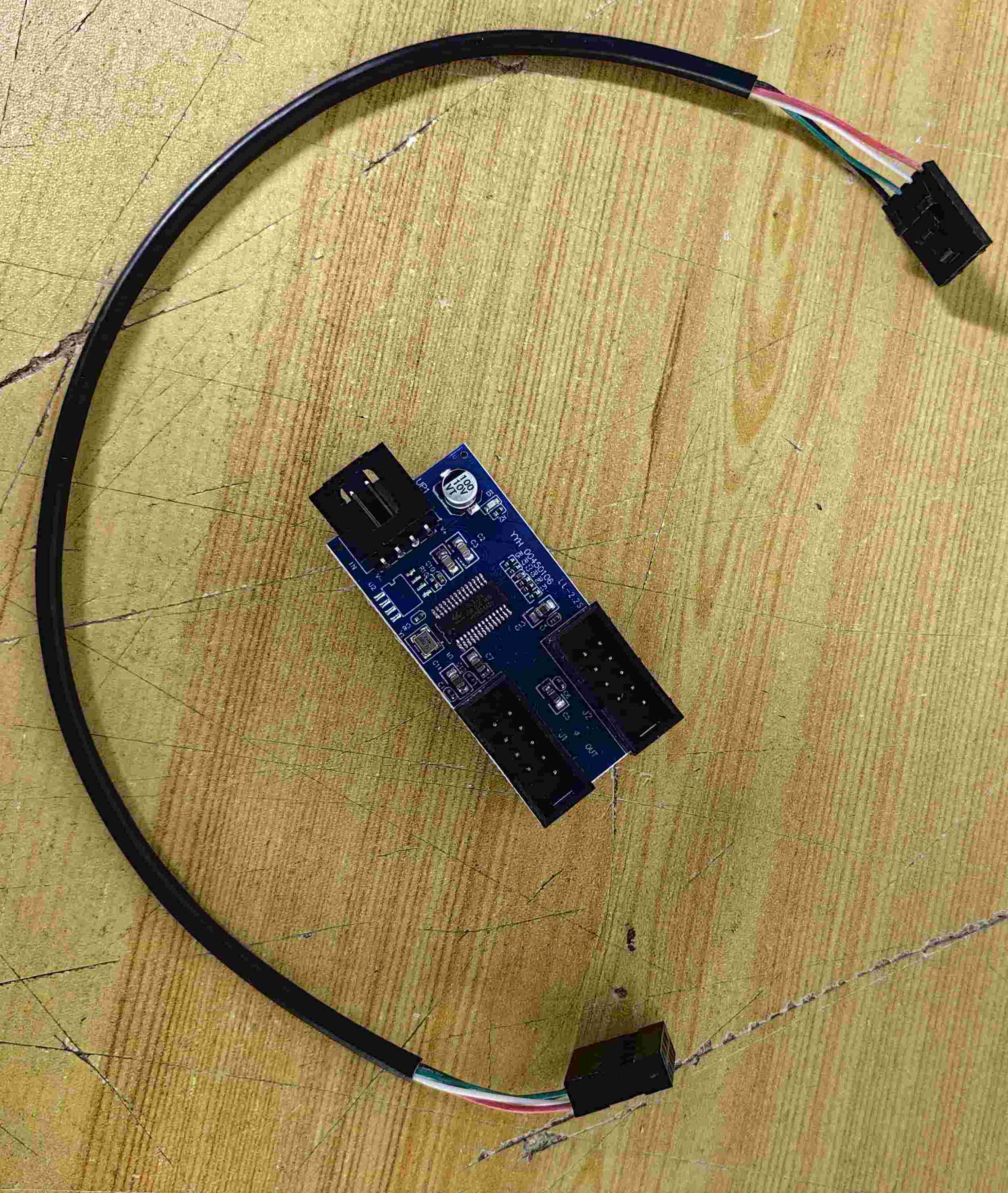 10 Pin Header Male 1 to 2 Female Extension Cable Card - Supergold Corporation Limited