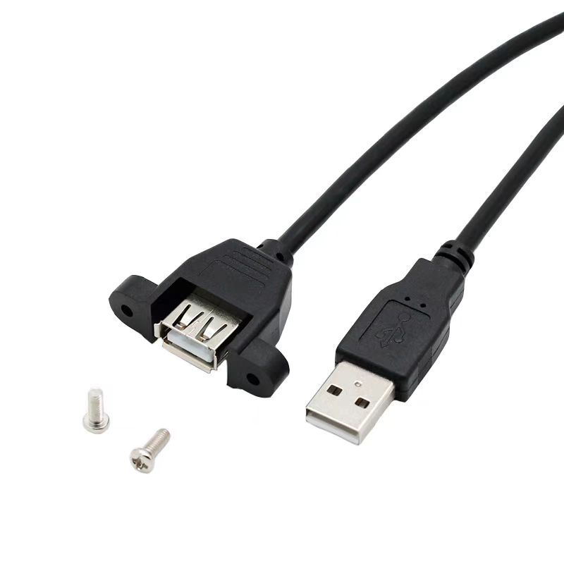 USB-A 2.0 Male to Female Panel Mount Socket 50cm Cable - Supergold Corporation Limited