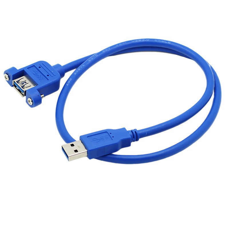 USB-A 3.0 Male to Female Panel Mount Socket 50cm Cable - Supergold Corporation Limited