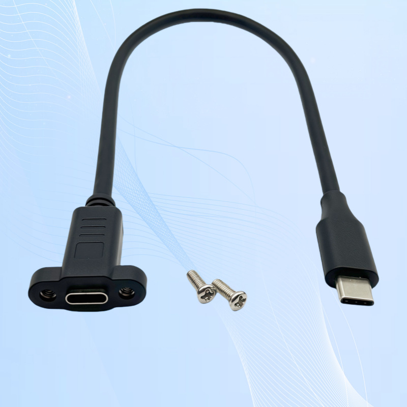 USB-C Male to Female 20Gbps Panel Mount Socket 30cm Cable - Supergold Corporation Limited