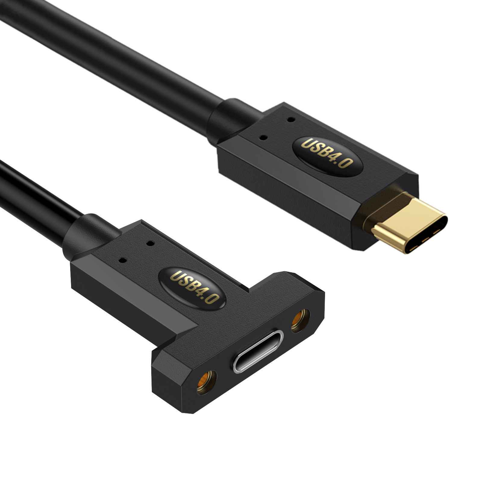 USB-4 Male to Female 40Gbps Panel Mount Socket 30cm Cable - Supergold Corporation Limited