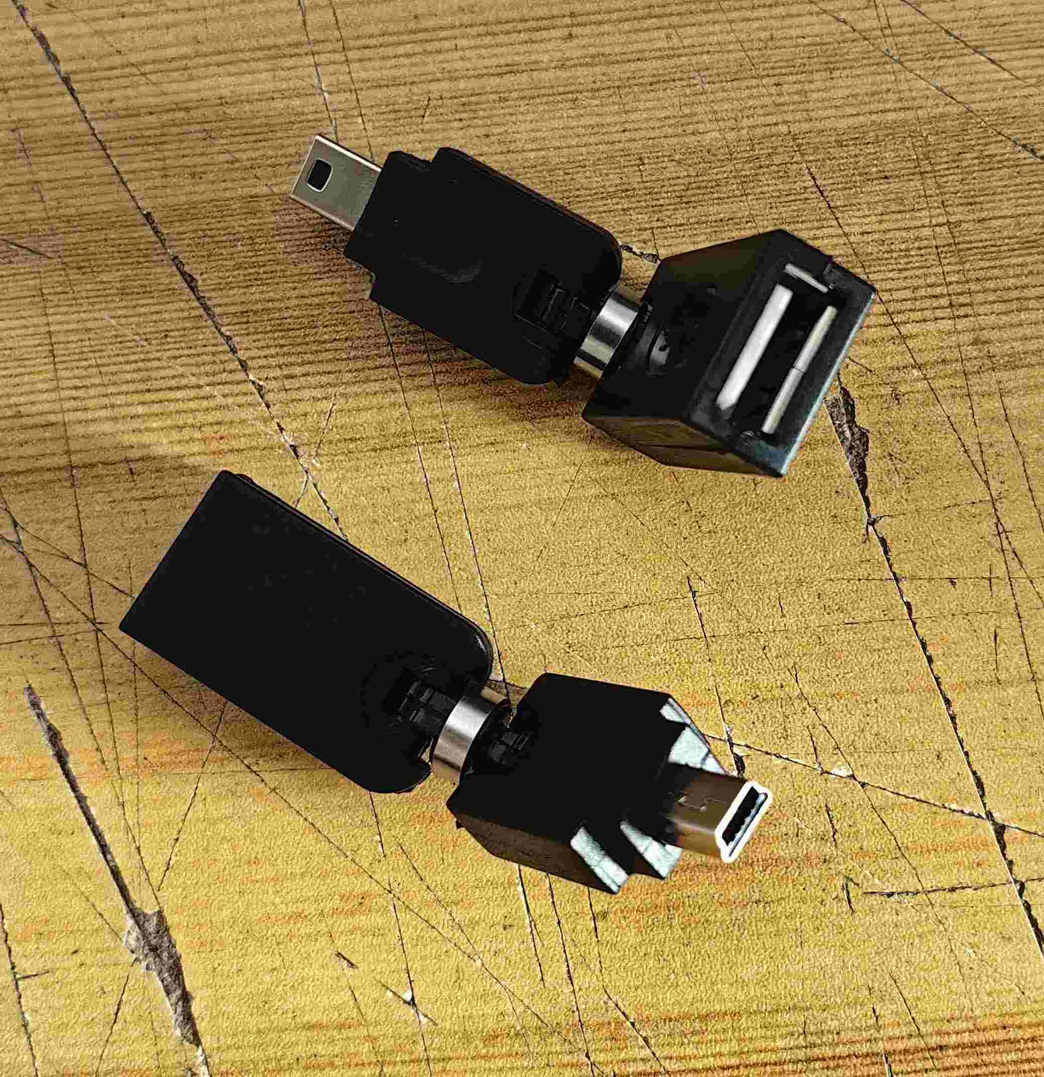 Mini USB Male To USB2.0 Female Angled 360 degree Rotating Adapter - Supergold Corporation Limited
