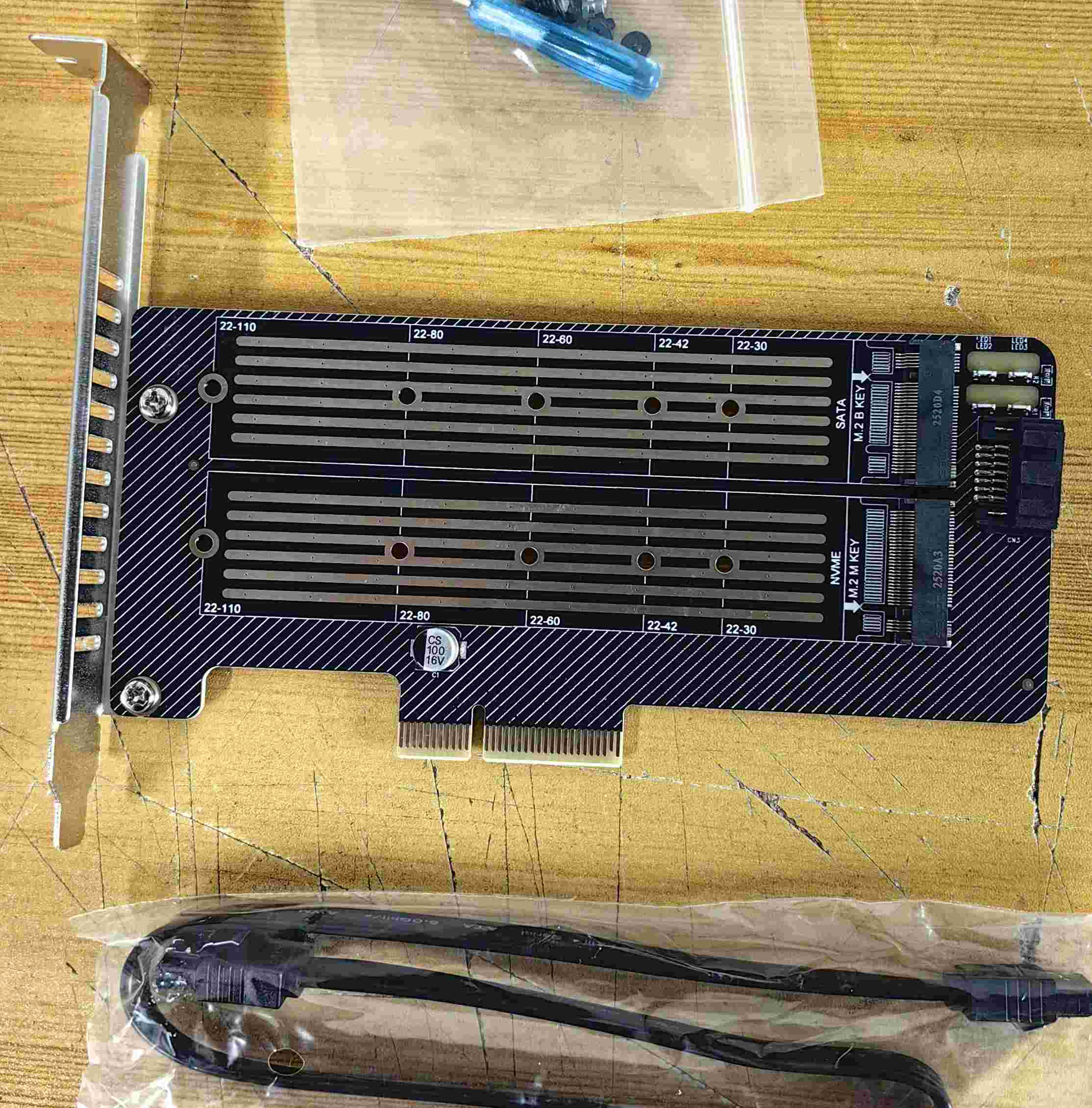 PCIe M2 NVME SSD Adapter NGFF (M Key) & M.2 SATA SSD (B Key) Card - Supergold Corporation Limited