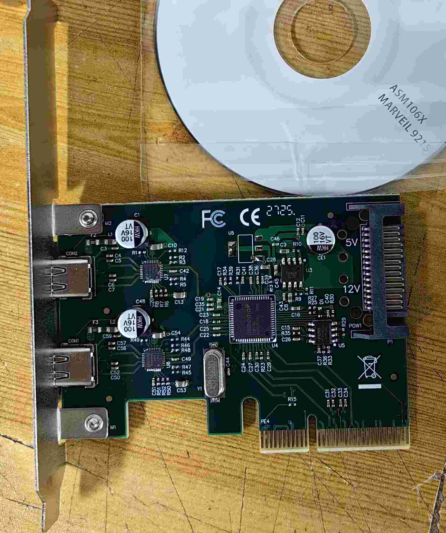 PCIe USB3.1 Type C 2Port 10Gbps ASM1142 Card - Supergold Corporation Limited