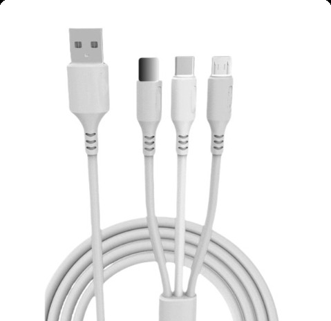 USB type A Male to type C, Lightning, Micro USB, 3 in 1, 1M, 2.4A Cable - Supergold Corporation Limited