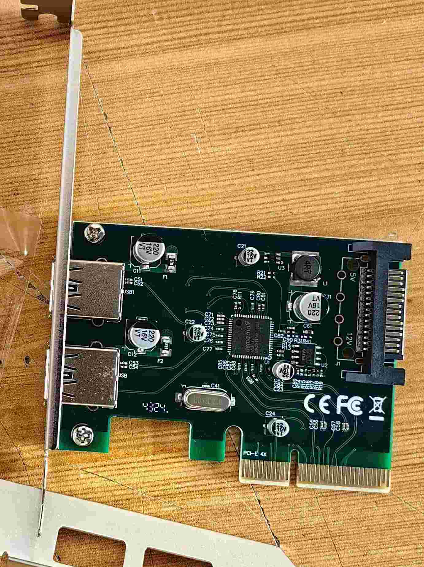 PCIe USB3.2 X 2 Port 10Gbps ASM1142 Card - Supergold Corporation Limited