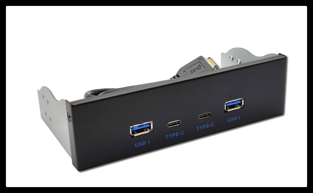 5.25inch USB3.2 10Gbps Front Panel With 2 x Type-A & 2 x Type-C - Supergold Corporation Limited