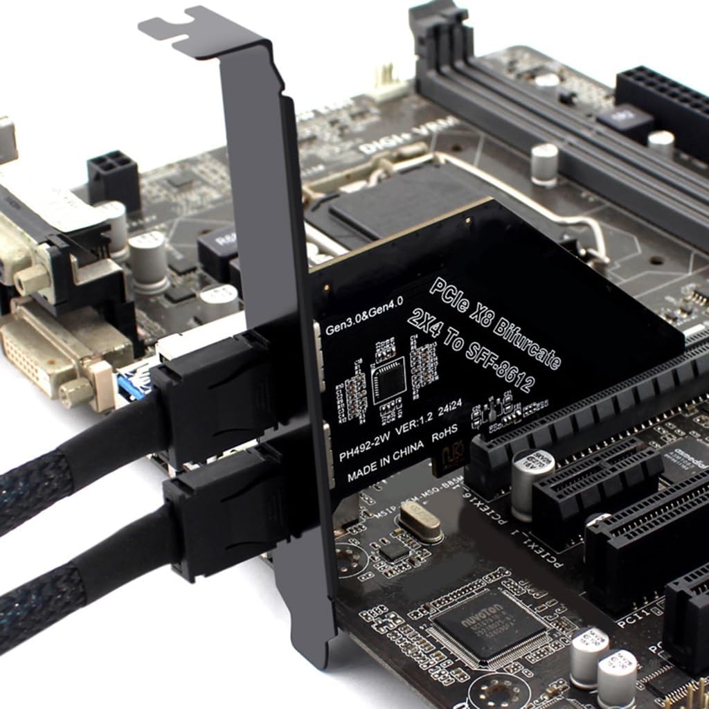 PCIe 4.0 X8 to Oculink SFF 8612 2 Port Card - Supergold Corporation Limited