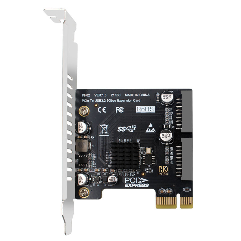 PCIe to 2 x 5Gbps 19Pin Header Card - Supergold Corporation Limited